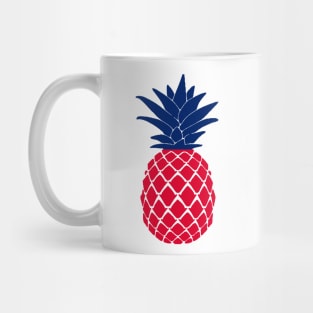 Pineapple 4th of July Celebration, Patriotic Red White Blue Mug